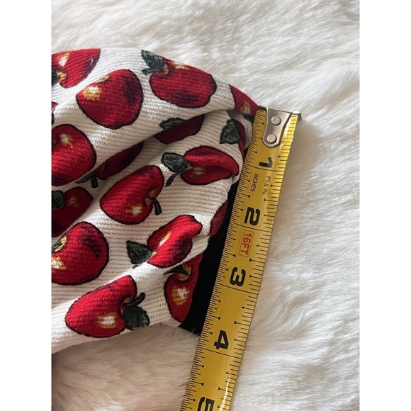 Vintage Fall Holiday  Dress Red Corduroy Red Apple Print Collar Buttons Girls - Picture 11 of 16